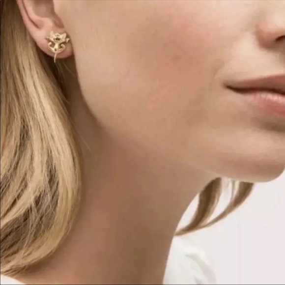 $68 Kate Spade x tom & jerry mouse stud earrings in gold, pink, red, & black - Picture 2 of 7